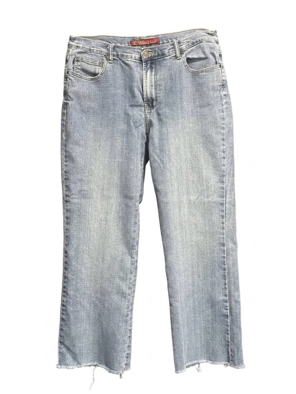 Vintage Z. Cavaricci Straight Leg Jeans Mid
High Rise Frayed Hem Blue Size 14 - Picture 1 of 7